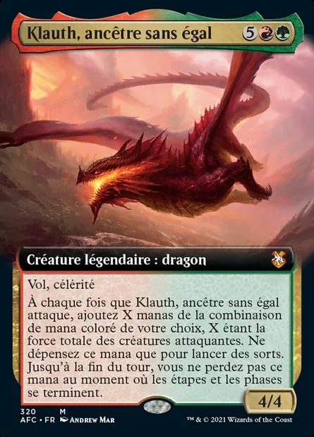 Klauth, ancêtre sans égal, carte Magic AFC 320 — extension Forgotten Realms Commander