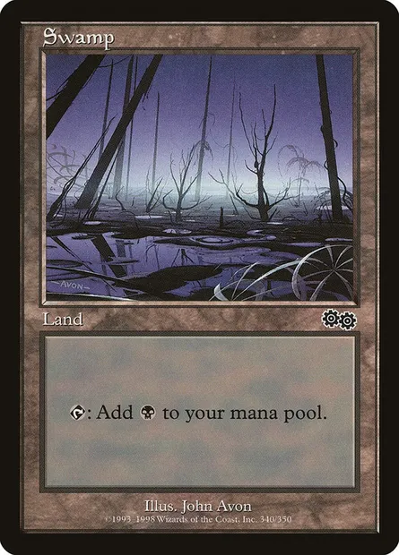 Swamp, Magic card USG 340 — Urza's Saga set