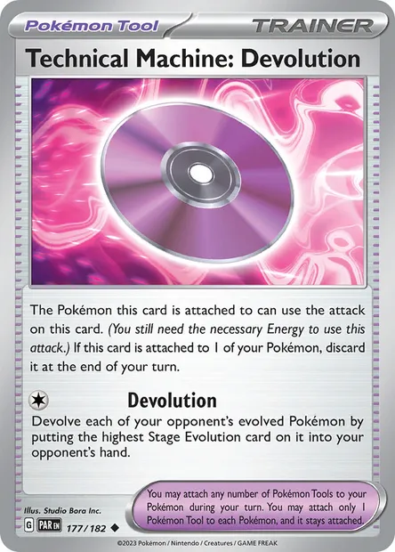 Technical Machine: Devolution, Pokémon card PAR 177 — Paradox Rift set