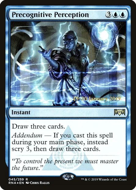 Perception précognitive, carte Magic PRNA 45s — extension Ravnica Allegiance Promos