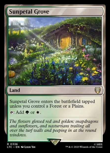 Sunpetal Grove, Magic card LTC 336 — Tales of Middle-earth Commander set