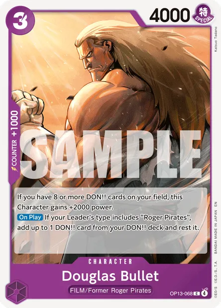 Douglas Bullet, One Piece card OP13-068 — CARRYING ON HIS WILL set
