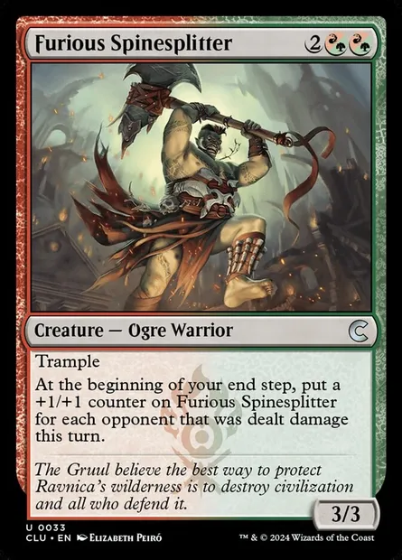 Furious Spinesplitter, Magic card CLU 33 — Ravnica: Clue Edition set