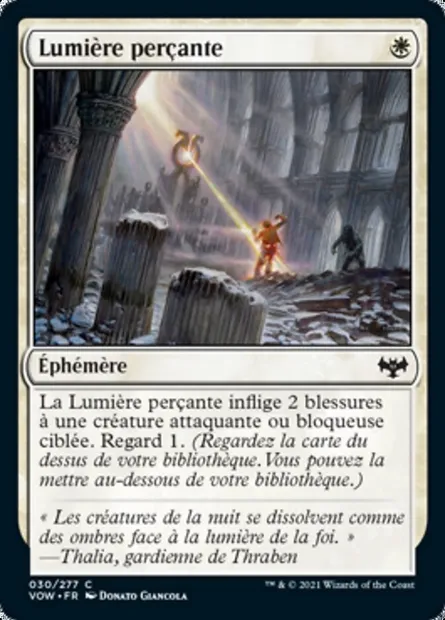 Lumière perçante, carte Magic VOW 30 — extension Innistrad : noce écarlate