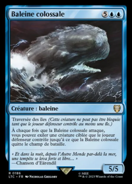 Baleine colossale, carte Magic LTC 186 — extension Tales of Middle-earth Commander