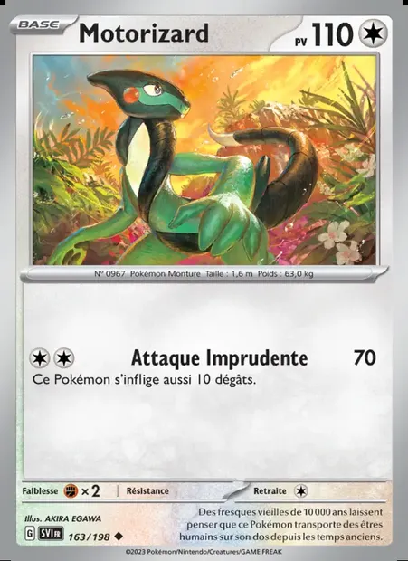 Motorizard, carte Pokémon SVI 163 — extension Écarlate et Violet
