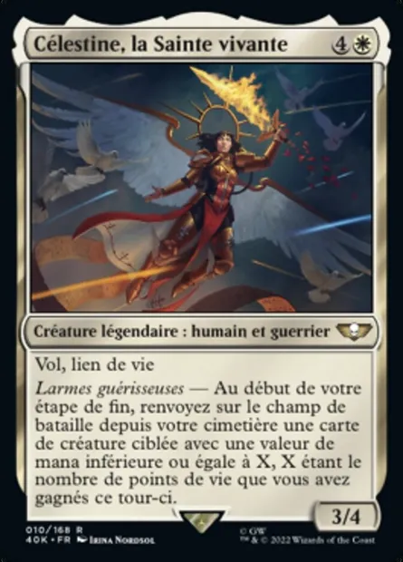 Célestine, la Sainte vivante, carte Magic 40K 10 — extension Warhammer 40,000 Commander