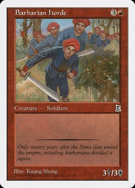 Barbarian Horde, Magic card PTK 101 — Portal Three Kingdoms set