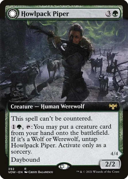 Howlpack Piper // Wildsong Howler, Magic card VOW 392 — Innistrad: Crimson Vow set