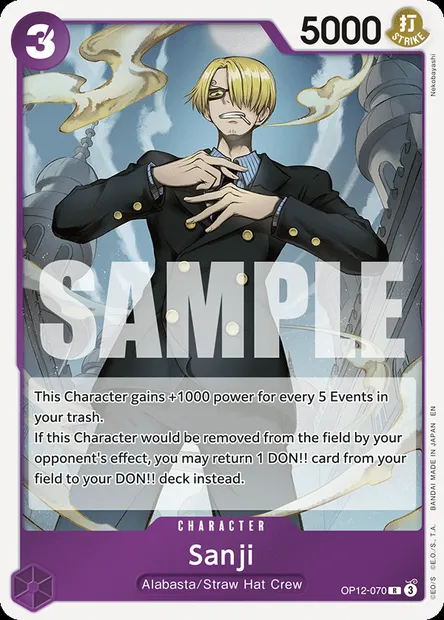 Sanji, One Piece card OP12-070 — LEGACY OF THE MASTER set