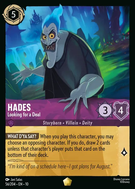 Hades - Looking for a Deal, Disney Lorcana card CH10-056 — Whispers in the Well set