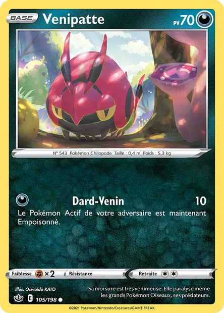 Venipatte, carte Pokémon CRE 105 — extension Règne de Glace