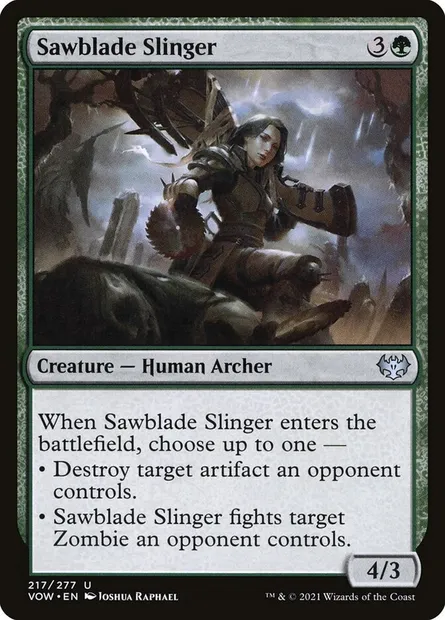 Sawblade Slinger, Magic card VOW 217 — Innistrad: Crimson Vow set