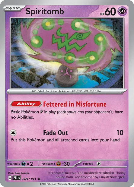 Spiritomb, Pokémon card PAL 089 — Paldea Evolved set