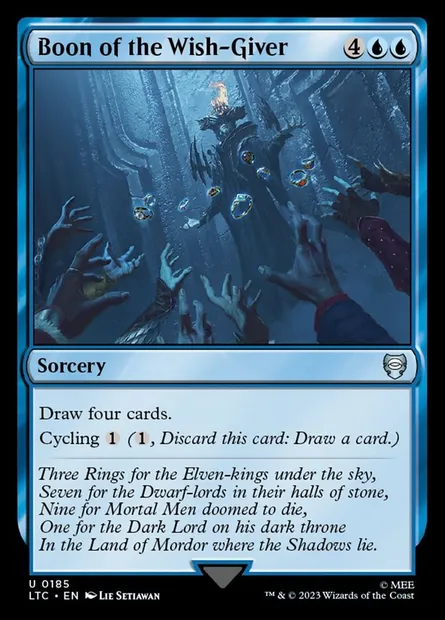 Boon of the Wish-Giver, Magic card LTC 185 — Tales of Middle-earth Commander set