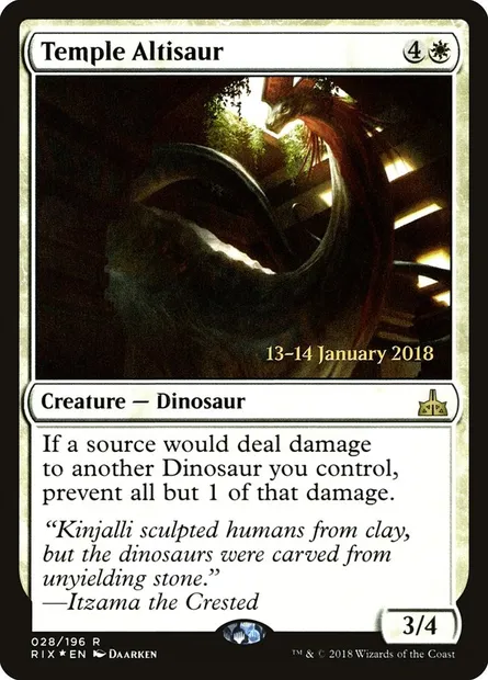 Temple Altisaur, Magic card PRIX 28s — Rivals of Ixalan Promos set