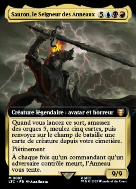 Sauron, le Seigneur des Anneaux, carte Magic LTC 92 — extension Tales of Middle-earth Commander