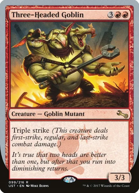 Three-Headed Goblin, carte Magic UST 99 — extension Unstable
