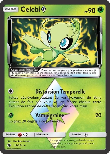 Celebi ◇, carte Pokémon LOT 19 — extension Tonnerre Perdu