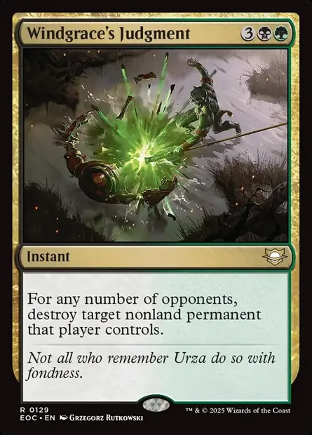 Windgrace's Judgment, Magic card EOC 129 — Edge of Eternities Commander set