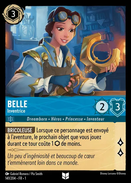 Belle - Inventrice, carte Disney Lorcana CH1-141 — extension Premier Chapitre
