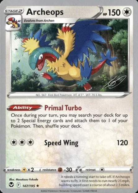 Archeops, Pokémon card WCD23 147 — World Championship Decks 2023 set