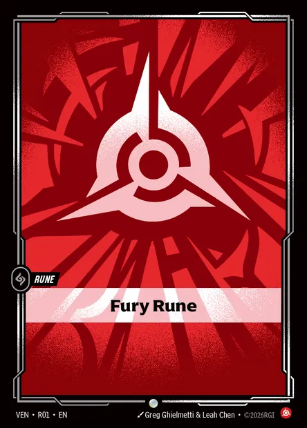 Fury Rune, carte Riftbound VEN R01 — extension Vendetta