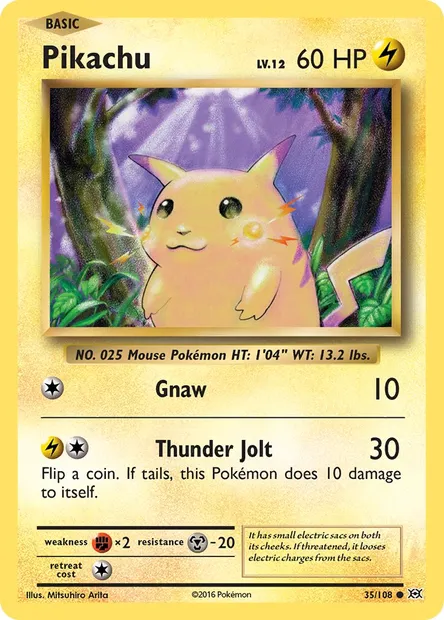 Pikachu, Pokémon card EVO 35 — Evolutions set