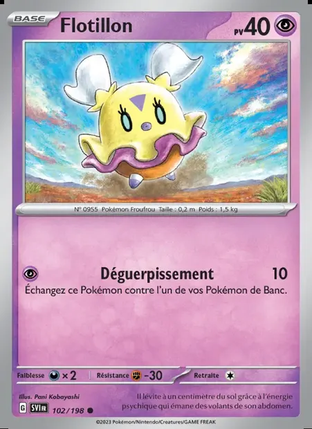 Flotillon, carte Pokémon SVI 102 — extension Écarlate et Violet