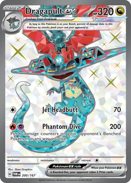 Dragapult ex, Pokémon card TWM 200 — Twilight Masquerade set