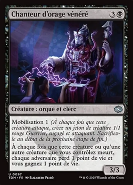 Chanteur d'orage vénéré, carte Magic TDM 97 — extension Tarkir: Dragonstorm