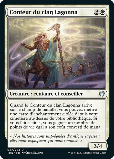 Conteur du clan Lagonna, carte Magic THB 27 — extension Theros Beyond Death