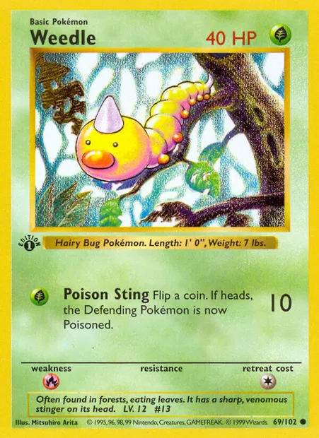 Weedle, Pokémon card BS 69 — Base Set set