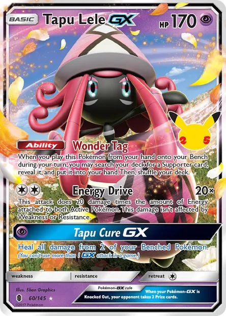 Tapu Lele GX, Pokémon card CEL CC025 — Celebrations set