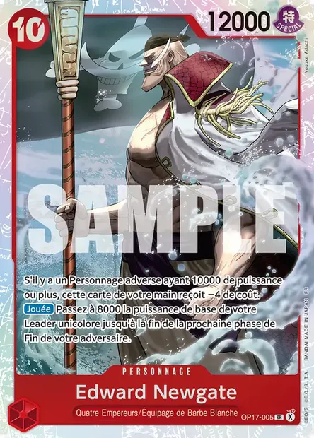 Edward Newgate, carte One Piece OP17-005 — extension LES GUERRIERS LES PLUS PUISSANTS AU MONDE