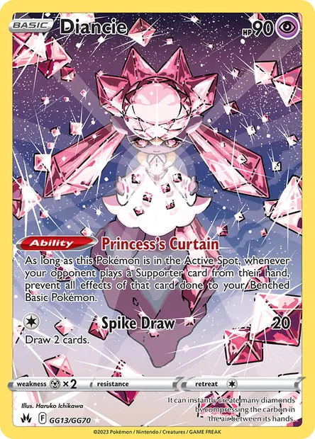 Diancie, Pokémon card CRZ GG13 — Crown Zenith set