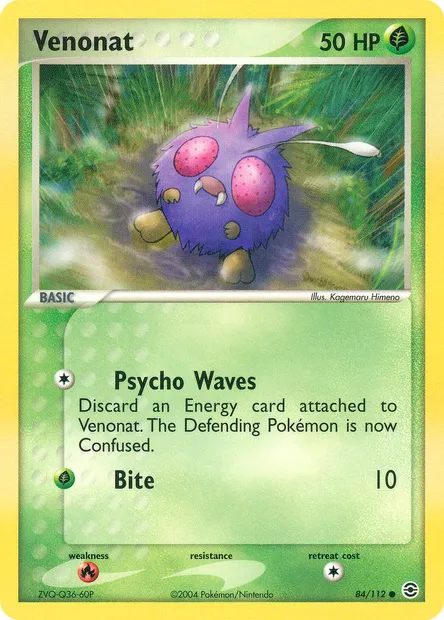 Venonat, Pokémon card RG 84 — FireRed & LeafGreen set