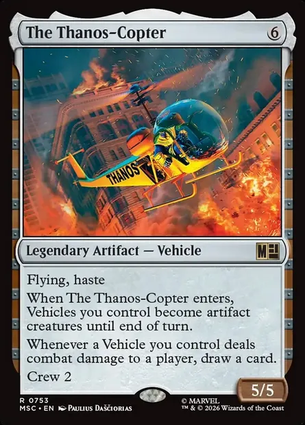 The Thanos-Copter, Magic card MSC 753 — Marvel Super Heroes Commander set