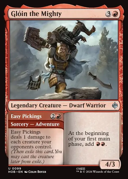 Glóin the Mighty // Easy Pickings, Magic card HOB 99 — The Hobbit set