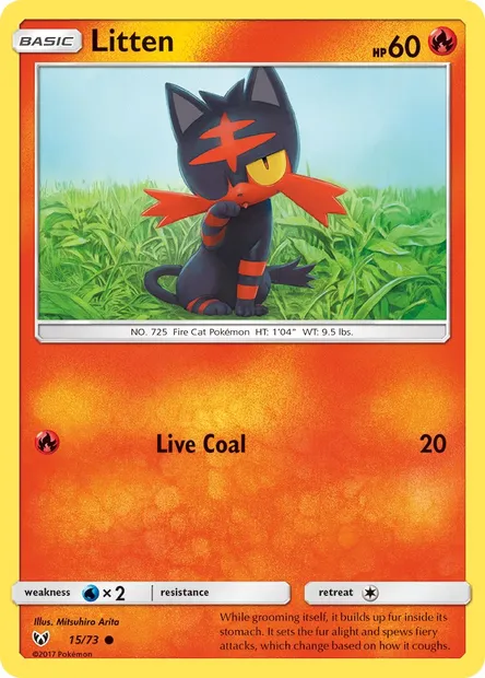 Litten, Pokémon card SLG 15 — Shining Legends set