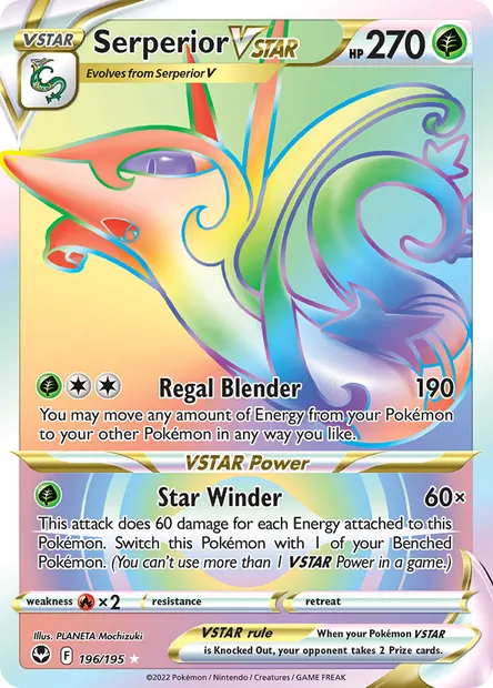 Serperior VSTAR, Pokémon card SIT 196 — Silver Tempest set