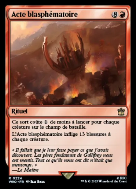 Acte blasphématoire, carte Magic WHO 224 — extension Doctor Who