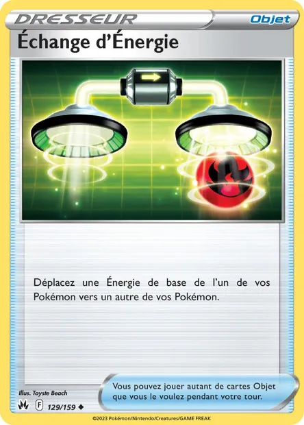 Échange d'Énergie, carte Pokémon CRZ 129 — extension Zénith Suprême