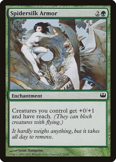 Spidersilk Armor, Magic card DDG 32 — Duel Decks: Knights vs. Dragons set