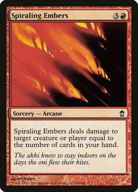 Spiraling Embers, Magic card SOK 116 — Saviors of Kamigawa set