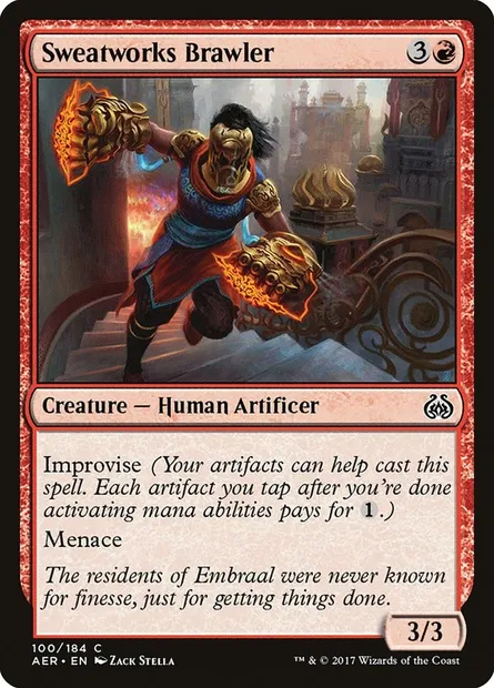 Sweatworks Brawler, Magic card AER 100 — Aether Revolt set