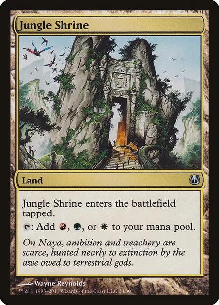 Jungle Shrine, Magic card DDH 34 — Duel Decks: Ajani vs. Nicol Bolas set