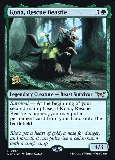 Kona, Rescue Beastie, Magic card PDSK 187s — Duskmourn: House of Horror Promos set