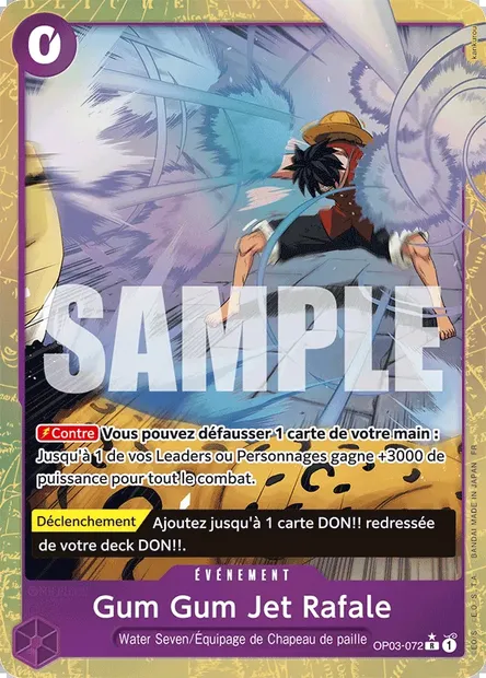 Gum Gum Jet Rafale, carte One Piece OP03-072 — extension PILLARS OF STRENGTH