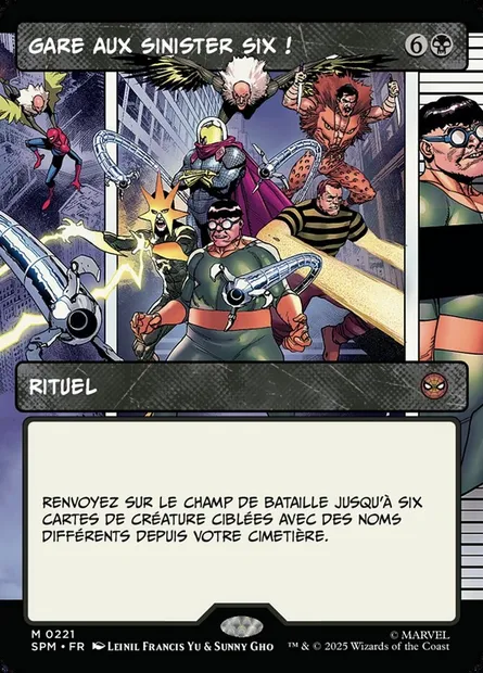 Gare aux Sinister Six !, carte Magic SPM 221 — extension Marvel's Spider-Man